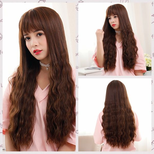 Top Quality 25 65cm Black Light Brown Dark Brown Long Corn Curly