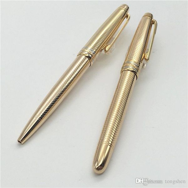 

высокое качество mt luxury pen золото шариковая ручка канцелярские товары с волнистой полосой серии 163 шариковая ручка, Blue;orange
