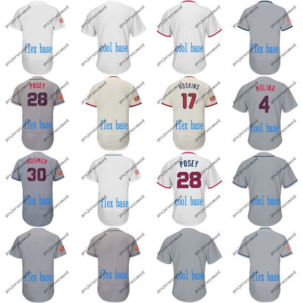 

2018 Stars & Stripes Jersey Mens 17 Rhys Hoskins 30 Eric Hosmer 28 Buster Posey 4 Yadier Molina Custom Baseball Jerseys Mix Order