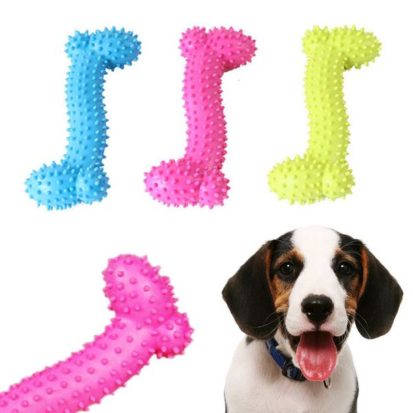 

thermal rubber tpr resistant to bite bone dog puppy molars rubber ball play chew training ball toys teeth cleaning dog toy