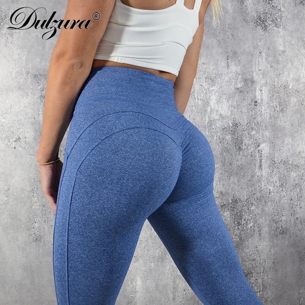 

dulzura push up high waist leggings 2018 women legins workout fitness leggins, Black