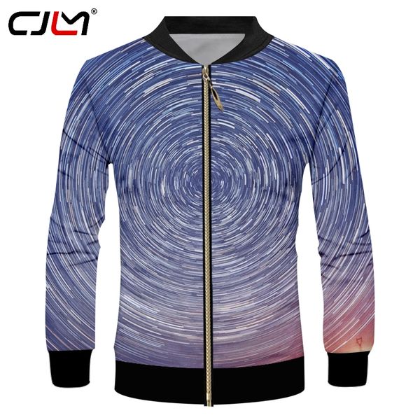 

cjlm man new popular colored vortex zip jacket 3d full printed men's starry sky large size zipper sweatshirt recommend, Black;brown