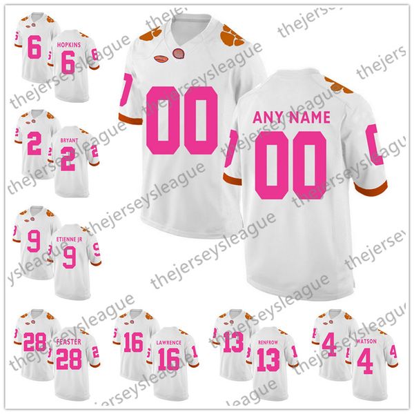 

custom clemson tigers mother days pink white orange stitched any name any number etienne renfrow bryant ncaa college football jerseys, Black