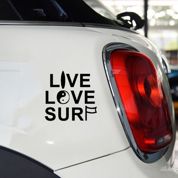 

15 * 14.5 см live love surf наклейка на бампер автомобиля забавный дрифт jdm 4x4 car art tattoo заднее стекло автомобиля стикер винила совре