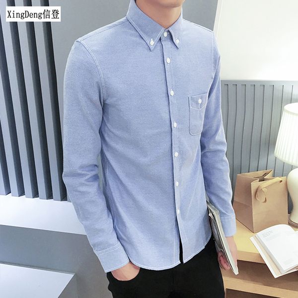

xingdeng men's coon fashion shirt autumn spring business casual silm clothing long sleeve single breasted shirt plus size 5xl, White;black