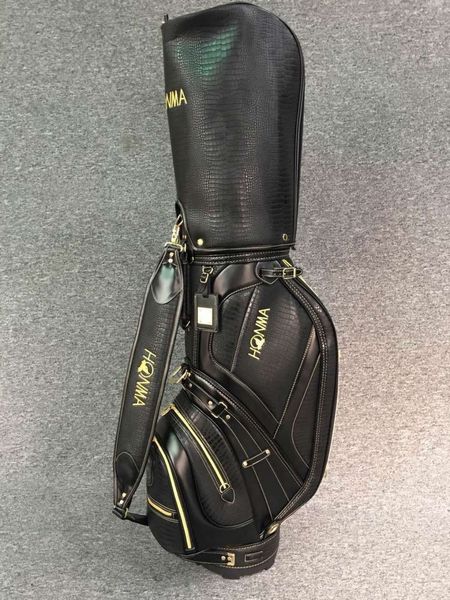 

2018 latest golf cart bag crocodile texture high-grade pu standard golf bag business style men's golf bag commemorative edition black color