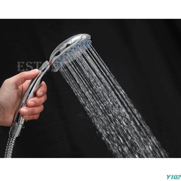 

chrome shower head with 5 function spray anti-limescale universal home bathroom