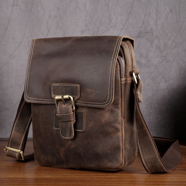 

leather single shoulder bag, briefcase, oblique satchel, men's handbag