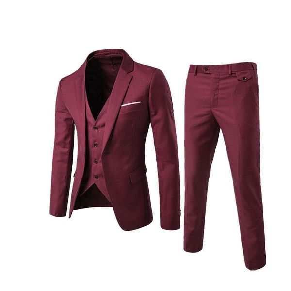 

one button suit men's slim fit wedding garment groomsmen clothes brothers college students handsome small suits banquet meeting, Gray