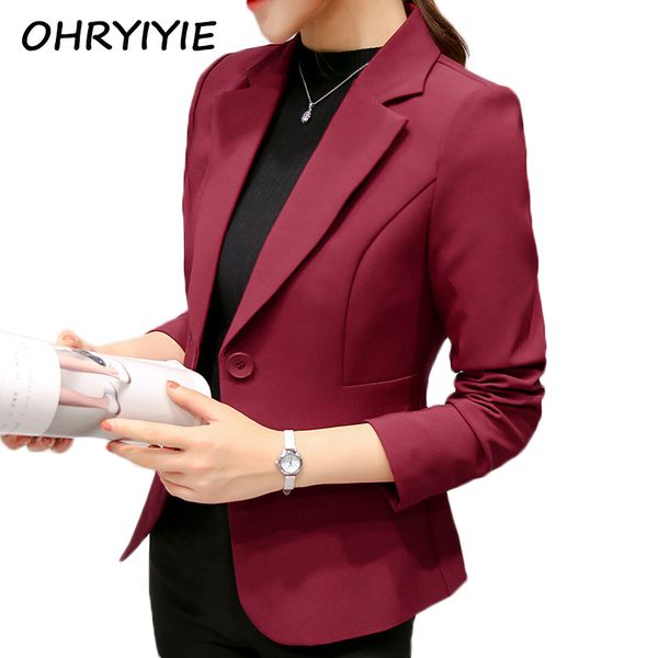 

ohryiyie red/blue women's blazers and jackets suit 2018 new spring autumn single buon ladies blazers women office coats, White;black