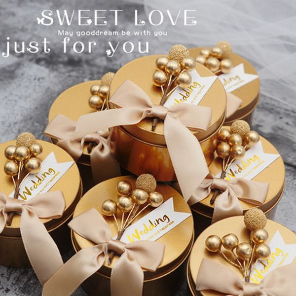 

Wedding candy box golden circle iron box tinplate bowl european tyle ugar bowl per onalized candy box