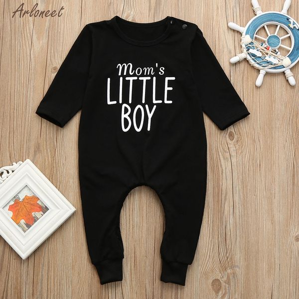

telotuny baby boy clothes cotton newborn kids baby boys letter print romper jumpsuit pajamas clothes outfits y121330, White