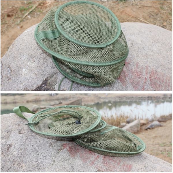 

fishing gear portable fishing cages quick-dry compact and folded fishing net (color: green) portable fish net fishinggear fishingtool