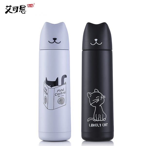 

x&w 500ml bottle 3d cute cat vacuum flask my water bottles portable stainless steel children gift feeding coffee mug