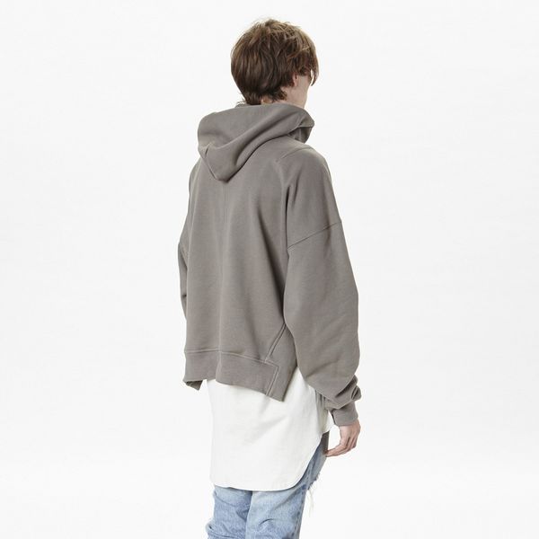 

Kanye West балахон мужская боковая щель негабаритных пуловер балахон туман зима флис