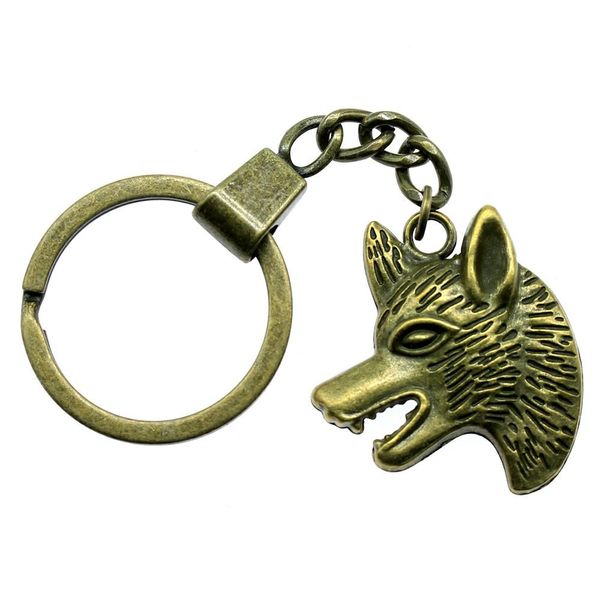 

6 шт. брелок женщины брелки мода брелки для мужчин волк глава 33x29mm, Slivery;golden