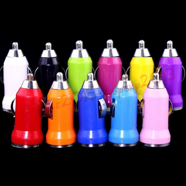 

100pcs colorful mini 5v 1a usb car charger power adapter adaptor for iphone 4 5 6 for samsung mp3 gps