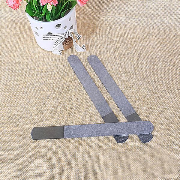 

new 1pc stainless steel dual sided nail file 17.5cm metal grinding rod scrub nail art file manicure pedicure tool high quality