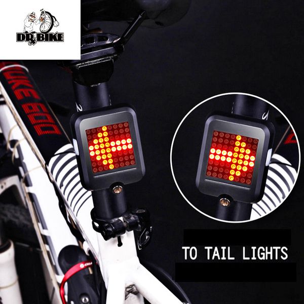 64 LED USB Recarregável Dinâmico Dinâmico LED Tear Light Tear Bicicleta Lâmpada Automática Bicicleta Sinal Ciclismo Acessórios Mountain Bike