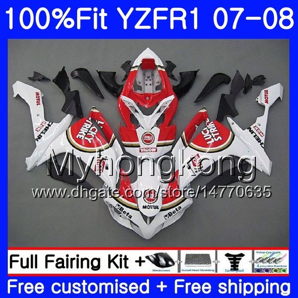 Enjeksiyon Gövde YAMAHA YZF R 1 YZF-1000 Lucky Strike sıcak YZF-R1 07 08 227HM.31 YZF 1000 YZFR1 07 08 YZF1000 YZF R1 2007 2008 Fairing Kit