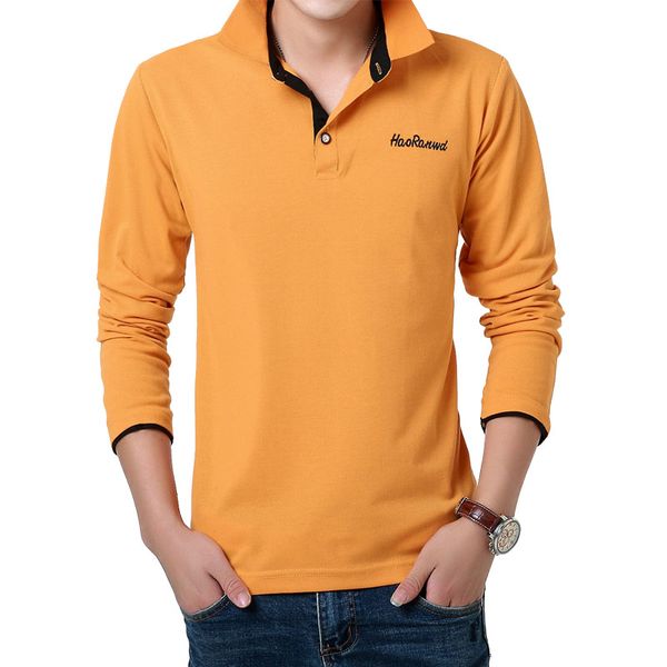 

casual fashion embroidered logo mens polo shirts brands 23 colors casual polo long sleeve shirts for men size m-3xl, White;black