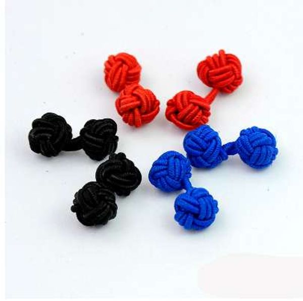 

high end handmade cuff links double sides cloth knot braided twist cufflinks french shirt suit men&women wedding party daily use, Silver