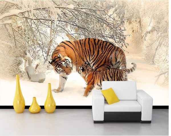 

custom p any size warm tiger decorative painting modern living room wallpapers