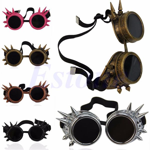 

victorian gothic cosplay rivet steampunk goggles glasses welding punk, White;black