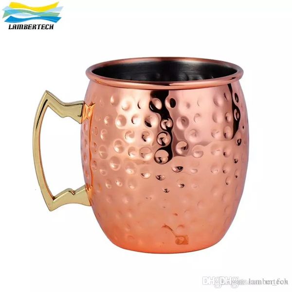 

food grade stainless steel moscow mule mugs drum copper plated beer cup with solid brass handle coffee cup water glass drinkware