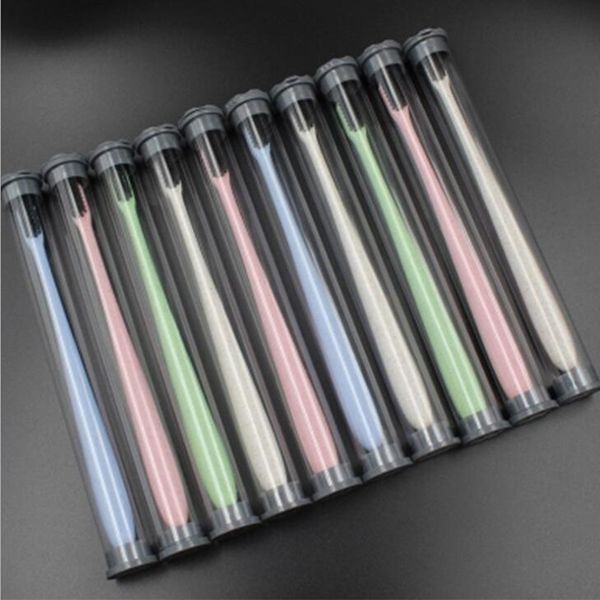 

Portable Travel Bamboo Soft Toothbrush Charcoal Wheat Stalk Handle Toothbrush Oral Care Nano-antibacterial Mini Heads 20pcs/lot