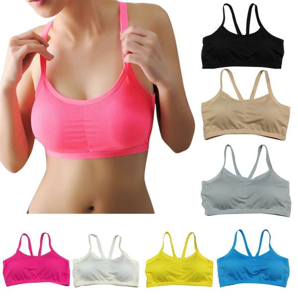 

fitness ladies gym running yoga workout seamless sports bra padded, White;black