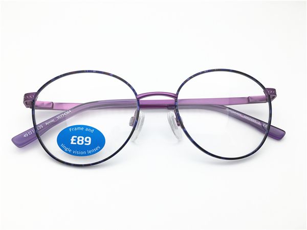 

brand design women round retro purple tortoise optical frame spectacle frame optical clear prescription lenses dl5208-f, Silver