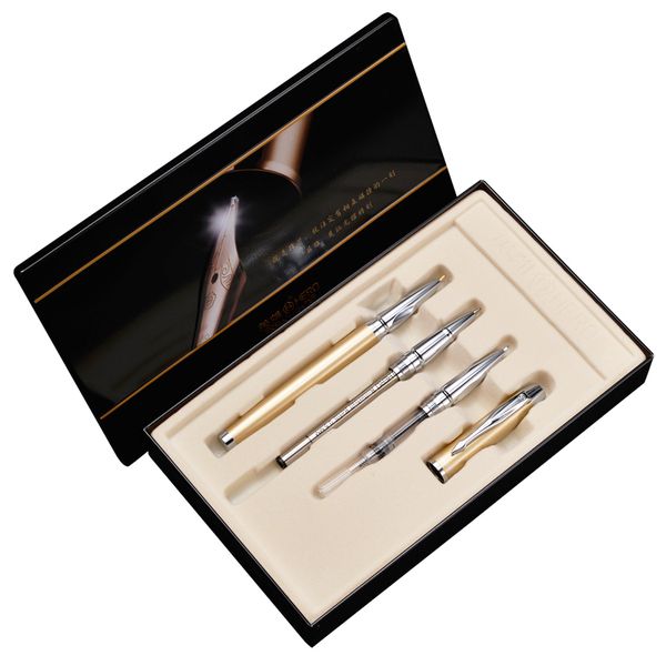 

high-end hero 7006 interchangeable nib 0.38mm 0.5mm 0.8mm fountain pen ballpoint pens luxury gift pens set writing stationery