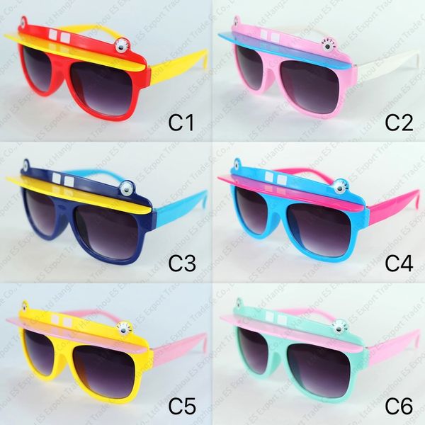 Дети Sun Glasses вырезать форму лягушки с Breim Солнцезащитные очки оттенок детей Очки UV400 6 Цвета оптом