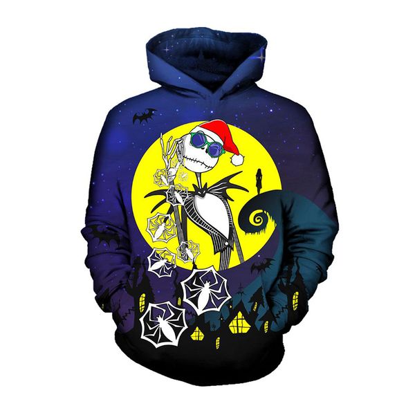 

newestl мода мужчины / женщины череп смешно 3d печатных crewneck толстовка толстовки мода повседневная толстовки h237, Black