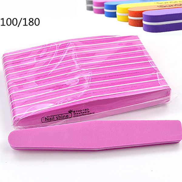 

10pcs/lot double side nail files buffer 100/180 trimmer buffer lime a ongle nail art tools washable buffing sanding file sponge