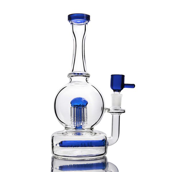 Mavi Kol Ağacı Bong Düz Top Cam Bongs Davul Alt Dab Rig Cam Bong Ücretsiz Kargo