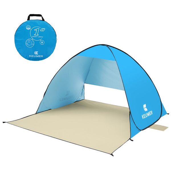 Keumer Anti UV plaj çadırı açık otomatik çadır anında açık kamp yazılı piknik için taşınabilir güneş barınağı