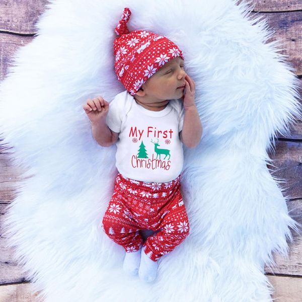 2019 Cute Newborn Clothing Set Baby Boy Girls First Christmas 2019 Cute Newborn Clothing Set Baby Boy Girls First Christmas Clothes Infant Romper Pants Hat Outfit From Bosiju, $27.48 | DHgate.Com - 2019 Cute Newborn Clothing Set Baby Boy Girls First Christmas