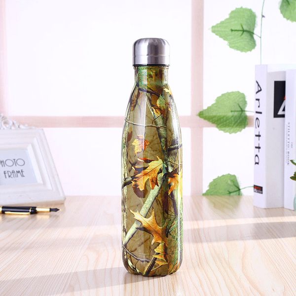 

500 мл кола shaped бутылка 17oz кока-колы изолированные двойной стены вакуум нержавеющая сталь бутылки воды творческий термос кока-колы кубо