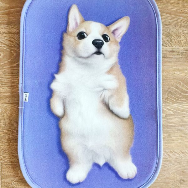 

3d animal pet soft flannel entrance indoor floor mat foyer porch bedroom living room kitchen bathroom (kitten puppy) mx5060