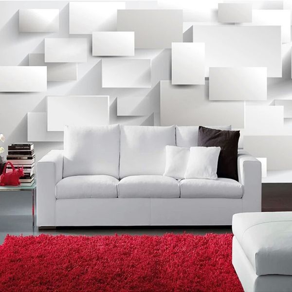 Acquista Moderno 3d Grande Murale Carta Da Parati Soggiorno Divano Scatola 3d Cube Wallpaper Murales Art Camera Da Letto Tv Sfondo 3d Murale Carta Da