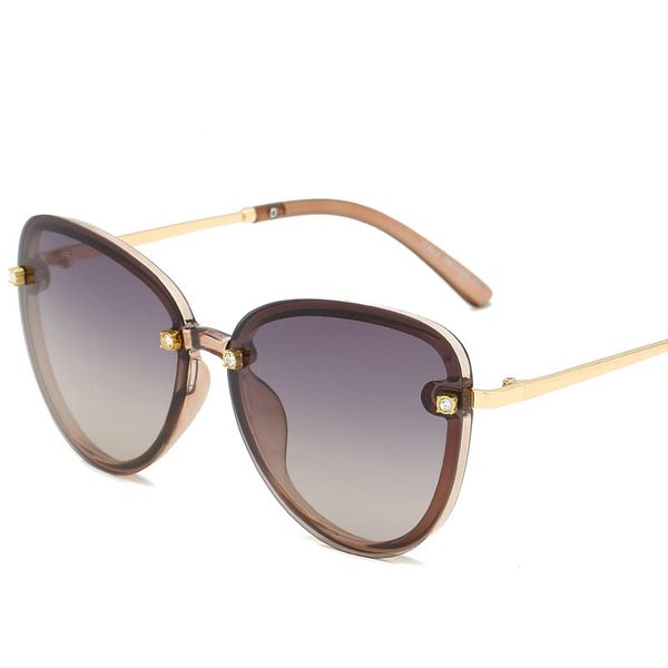 

2018 oversized eyeglasses eyewear women sunglasses diamond personality style gradient classic optics metal rimless uv400 fml, White;black