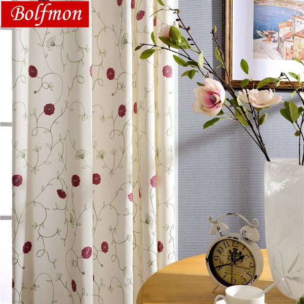 2019 Latest Europe Style Eco Cotton Polyester Red Floral Window