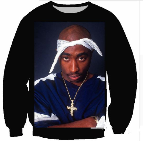 

fashion men/women rock singer 2pac tupac shakur funny 3d printed sweatshirt summe style fashion casual sweatshirt s-xxxxl b60, Black