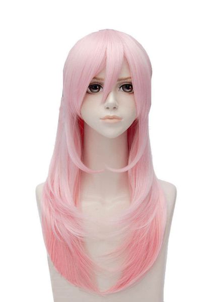 Accessorio per costume cosplay per capelli parrucca Lolita lungo rettilineo rosa Super Sonico