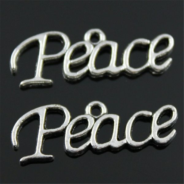 

15pcs charm word peace peace pendant charms for jewelry making antique silver charms 11x28mm, Bronze;silver