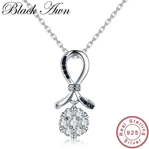 

black awn] 925 sterling silver necklace for women female bijoux sterling silver jewelry necklaces pendants k022