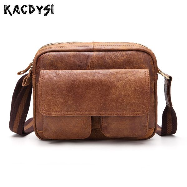 

2018 design genuine cowhide leather soft men crossbody bag vintage single-shoulder small messenger bags casual fashion body bags