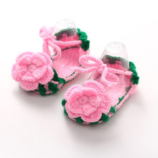 

chamsgend baby girl crib crochet casual baby girls handmade knit sock daisy infant wool shoes drop ship 2018 oct5